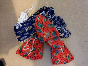Sewn bags for storing items